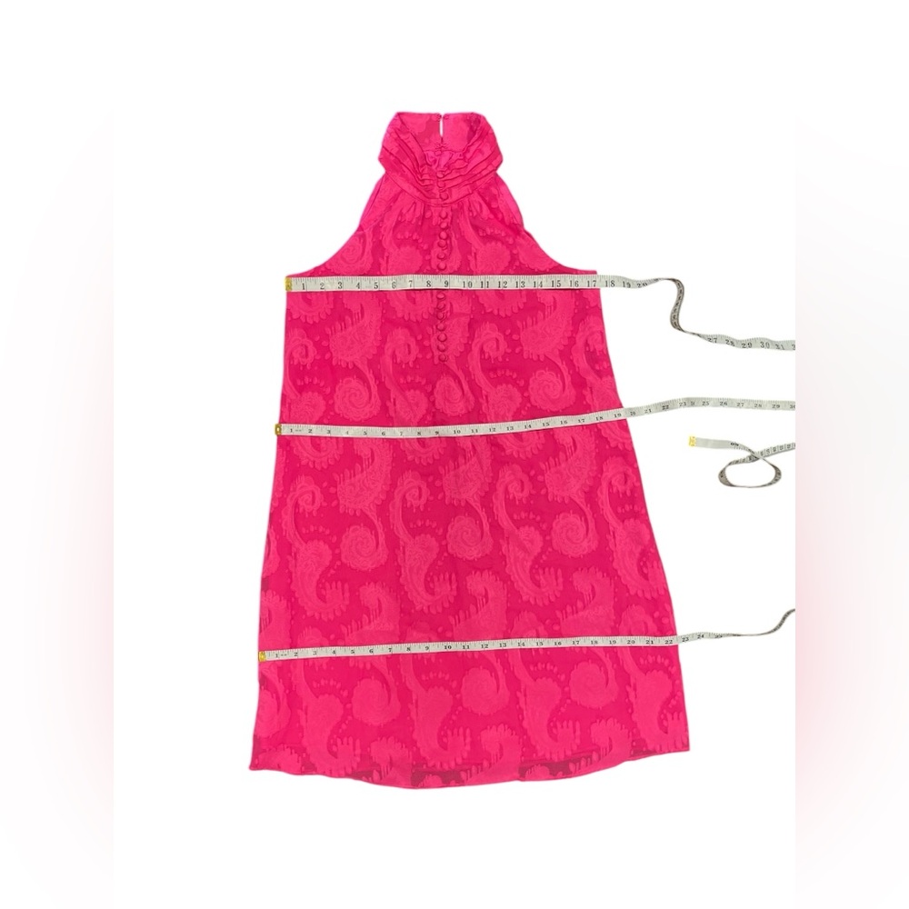 Lilly Pulitzer Kristine Halter Dress Pink Tango Tangerine Dream Jacquard size XS - Picture 14 of 16